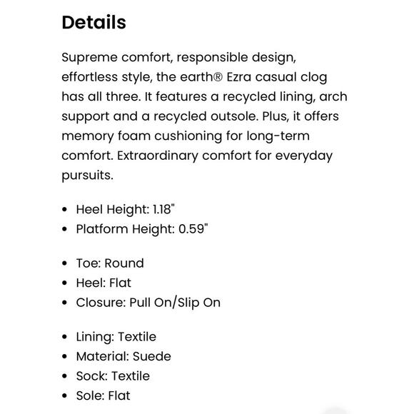 NIB Earth Origins Ezra 7.5M 38.5 Acorn Brown Slip On Clogs Suede - Picture 10 of 11